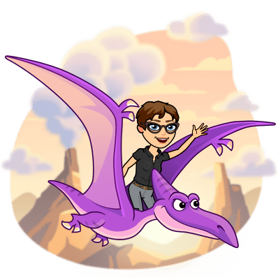 Kelly on a dino
